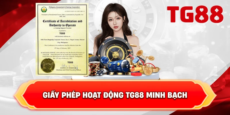 Giấy Phép Hoạt Động TG88 minh bạch